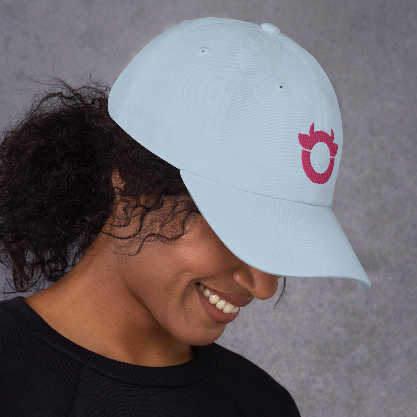 The original Nasty Cow cap with a bright pink embroidered logo.