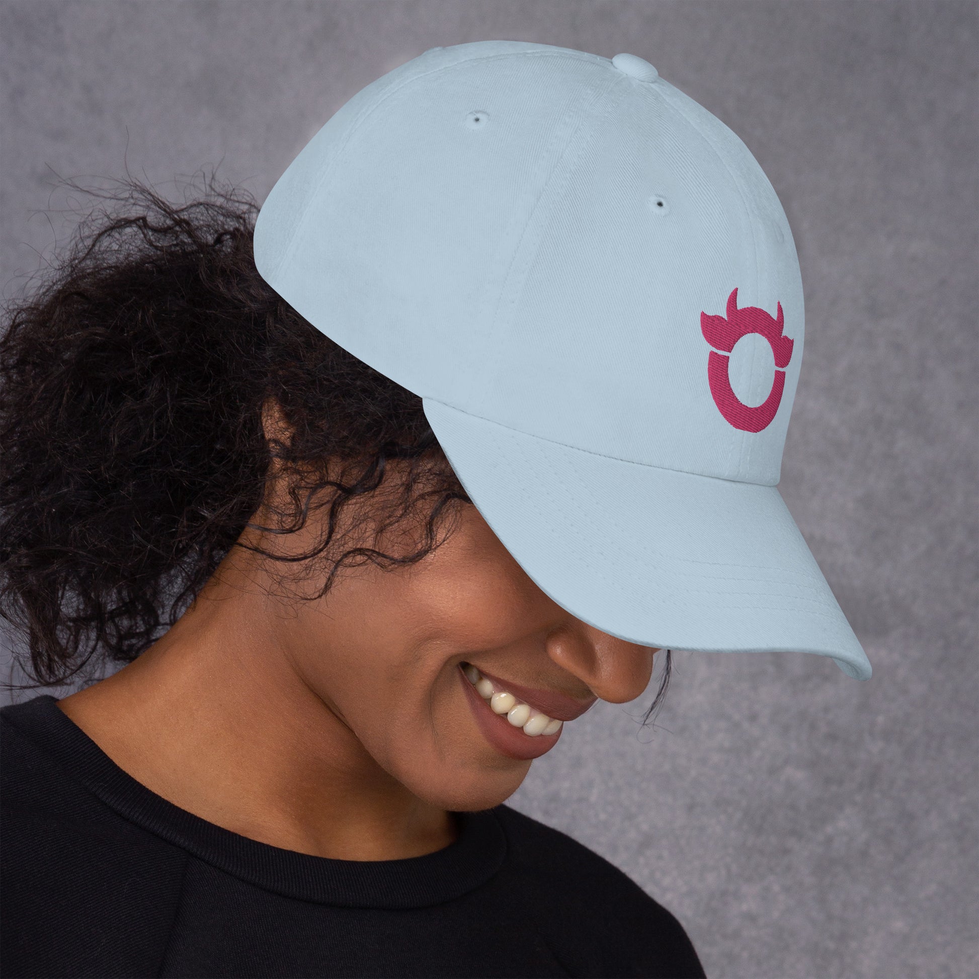 The original Nasty Cow cap with a bright pink embroidered logo.
