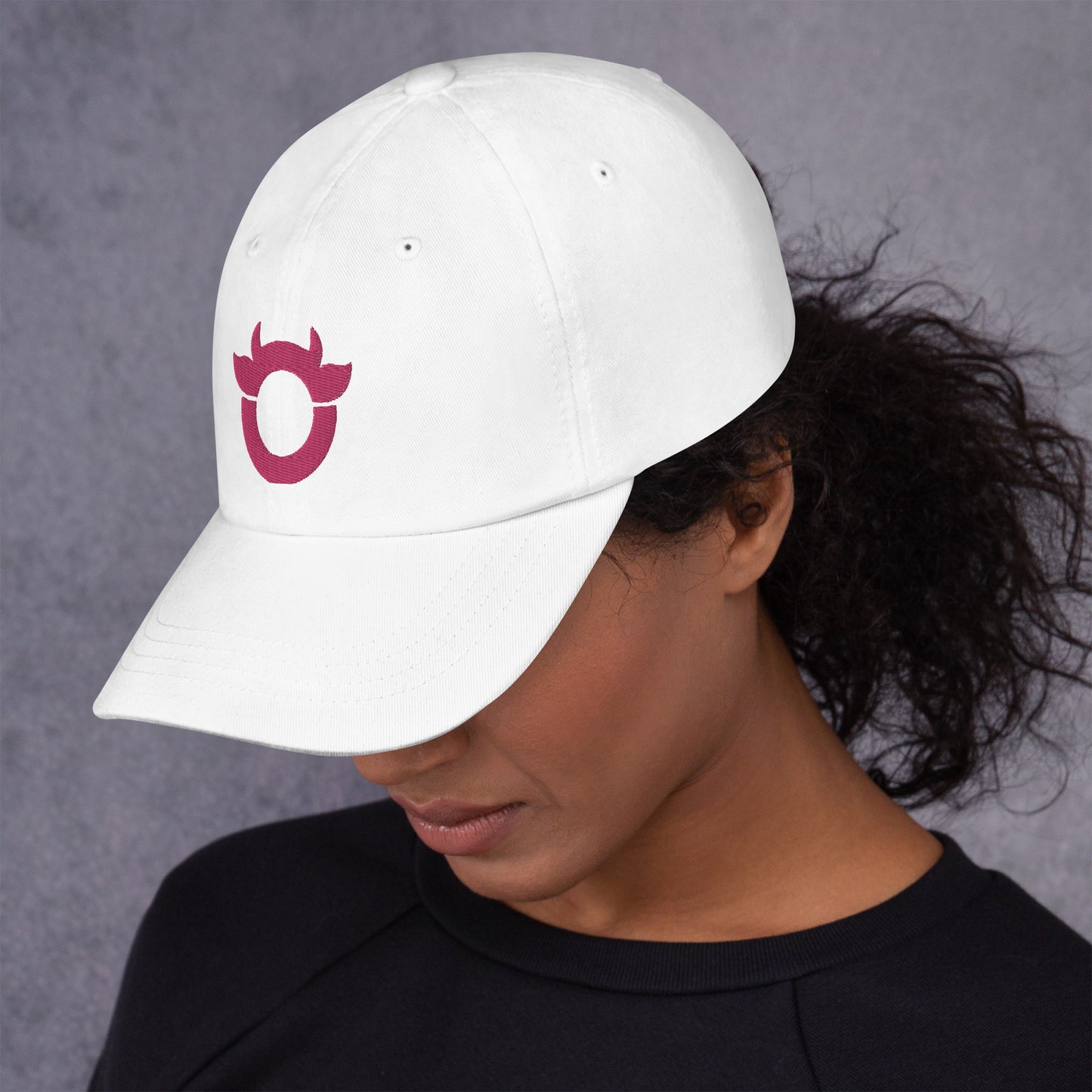 The original Nasty Cow cap with a bright pink embroidered logo.