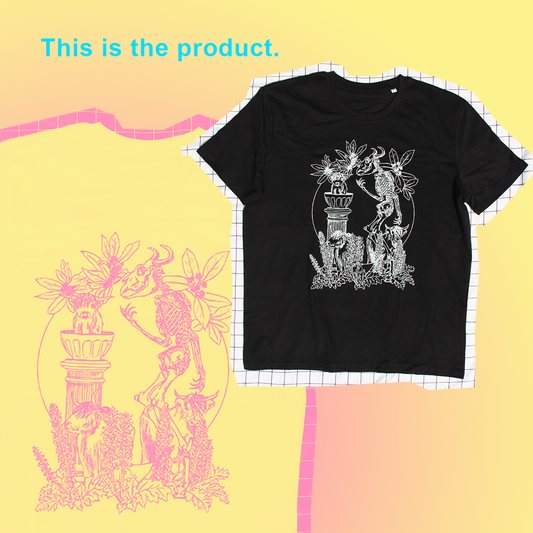 MINOTAUR T-SHIRT. BLACK/WHITE