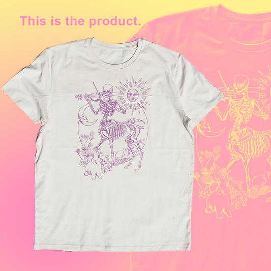 CENTAUR T-SHIRT. WHITE/PURPLE