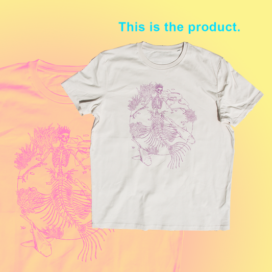 MERMAID T-SHIRT. WHITE/PURPLE
