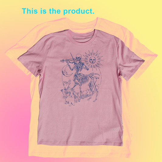 CENTAUR T-SHIRT. PINK/BLUE
