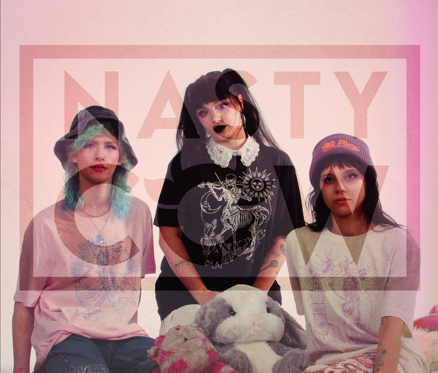 The Nasty Cow - T-Shirts - Three Graces Style - Pink - Black - White - Banner