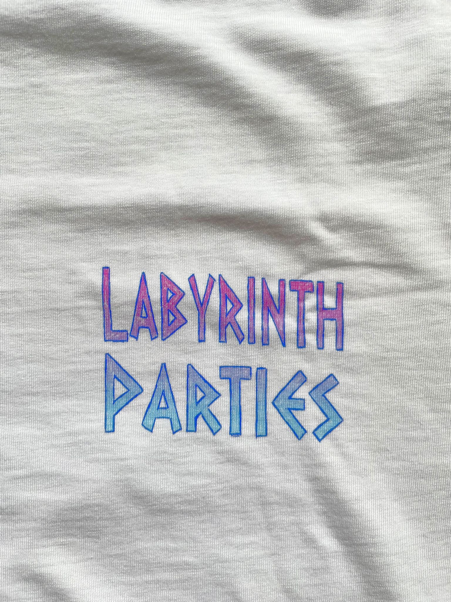 Kinky Labyrinth Parties White Tee T-Shirt Logo Underworld Nasty Cow