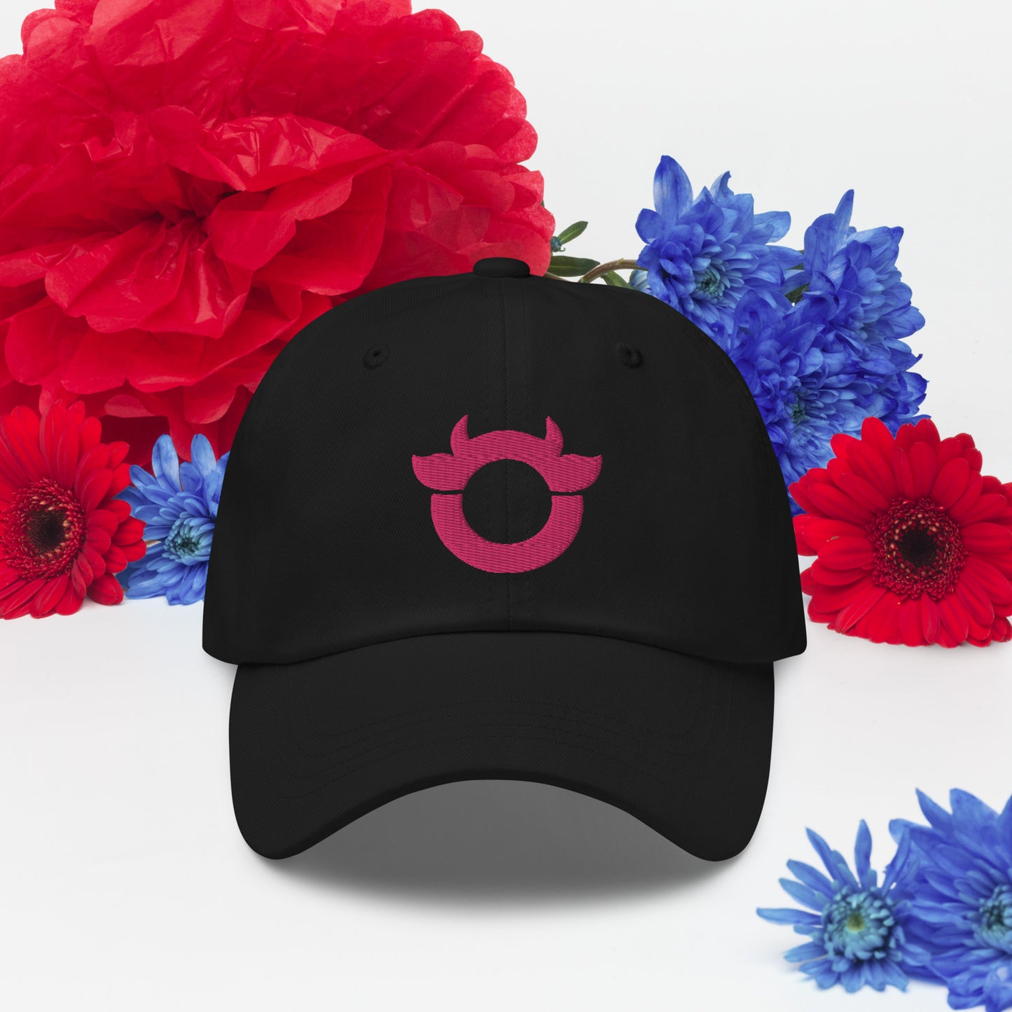 The original Nasty Cow cap with a bright pink embroidered logo.