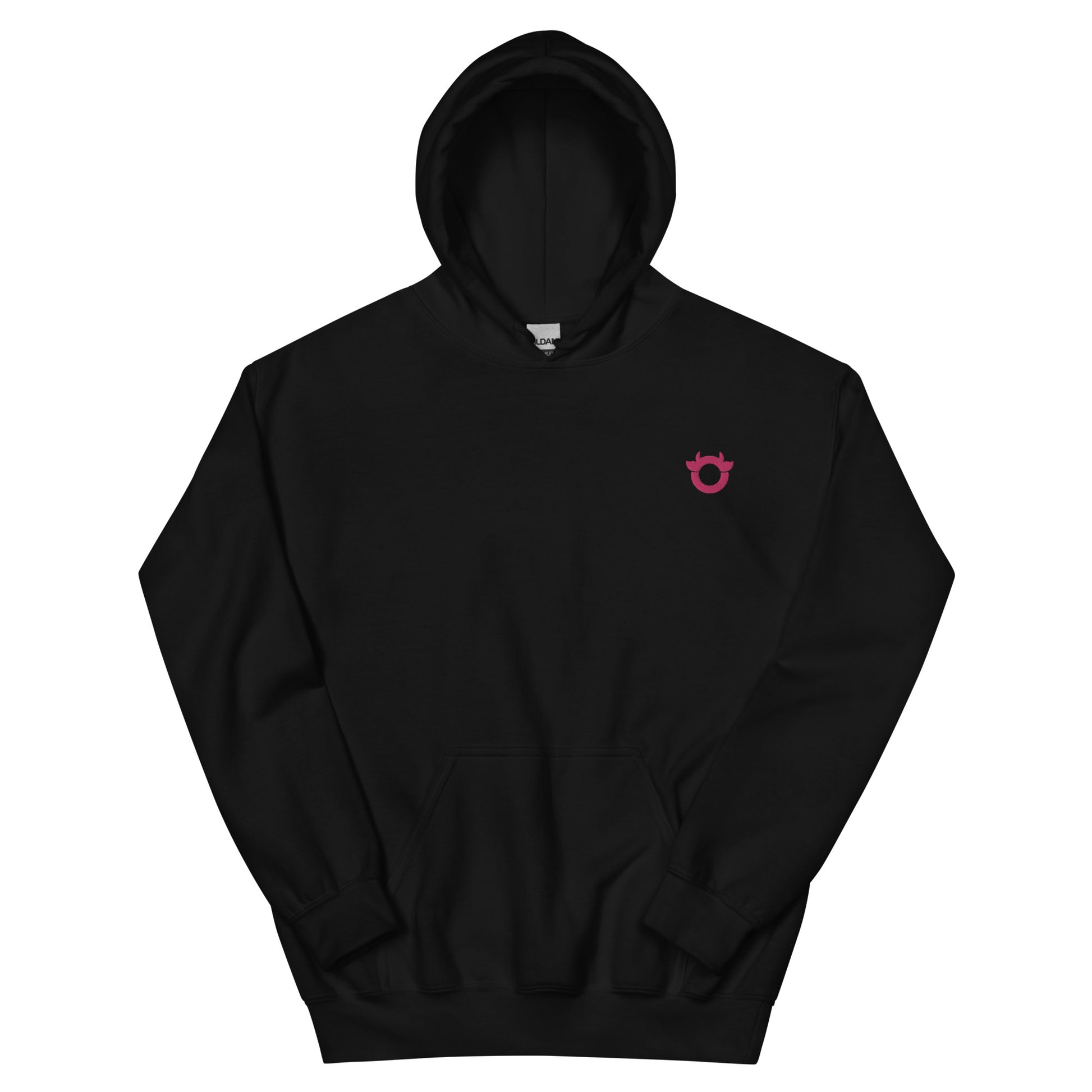 The original Nasty Cow hoodie with bright pink embroidered logo. Cosy and cool.