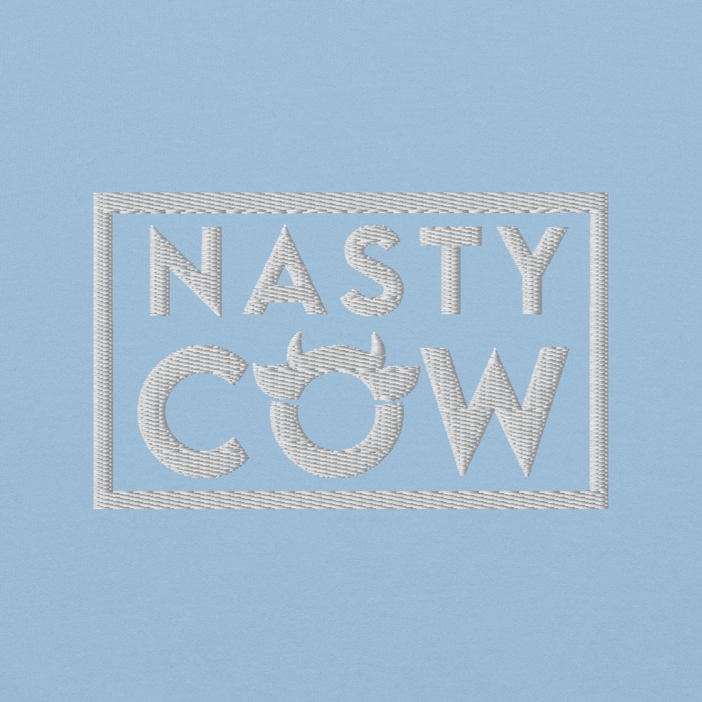 The original Nasty Cow hoodie with bright white embroidered logo of the left chest and right wrist. Cosy and cool.