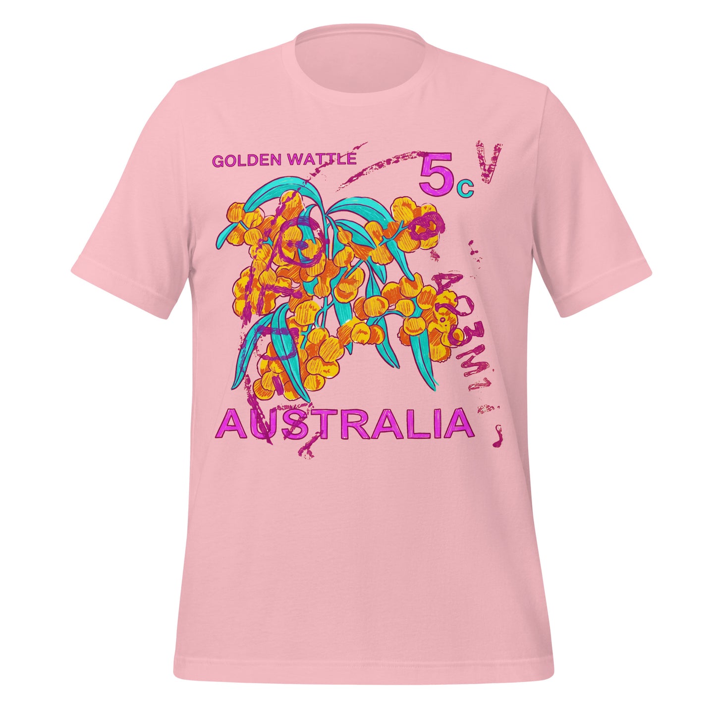 Botanical graphic t-shirt by Bay Jemima from Blooms Without Borders. Soft unisex everyday wear. Pink